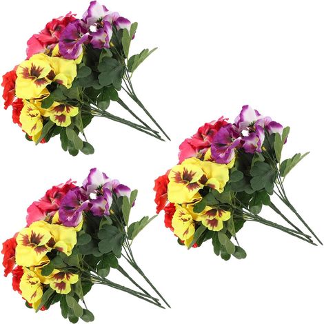 Fleurs Artificielles Décoration Solide pour Vase Lot de 12 en Tissu de Soie et Plastique Fleurs Fausses Élégantes Réalistes pour Maison et Célébrations (1/5)