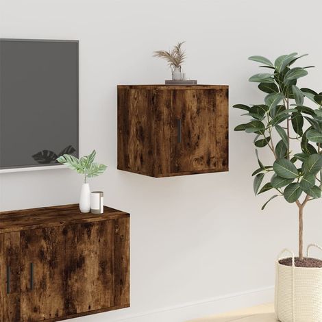 Meuble TV mural-Banc TV-Meuble Télé Chêne fumé 40x34,5x40 cm 360991 (1/4)