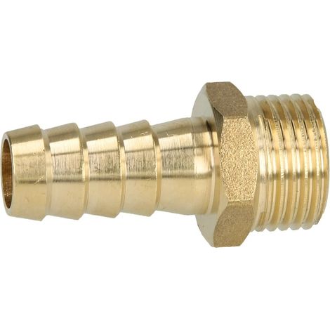 Raccord laiton cannelé droit Ø13 - mâle 1/2'' (15/21)