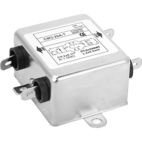 CW3-20A-T Entstörfiltermodul zur elektromagnetischen Interferenz (EMI), Einphasen-Netzteilmodul 115 V/250 V, 50/60 Hz (1/5)