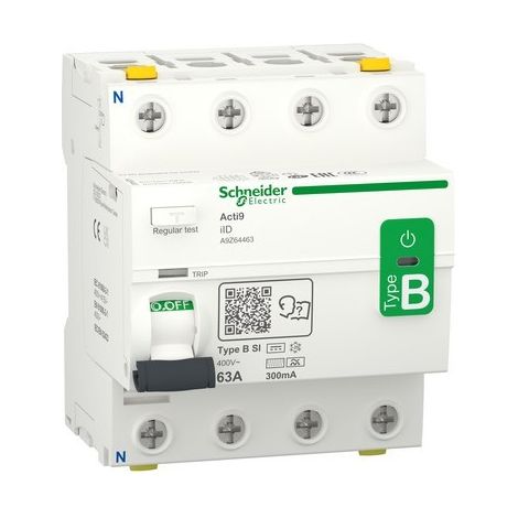 Schneider FI-Schalter 4P 63A A9Z64463 300mA IID TYP B-SI Allstromsensitiv 1 (A9Z64463)
