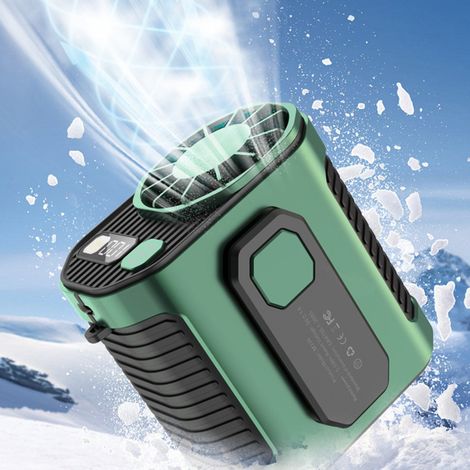 Mini ventilador portátil recargable por USB para el cuello, mini ventilador de cintura, enfriador de aire para acampar, hacer senderismo y escalar.