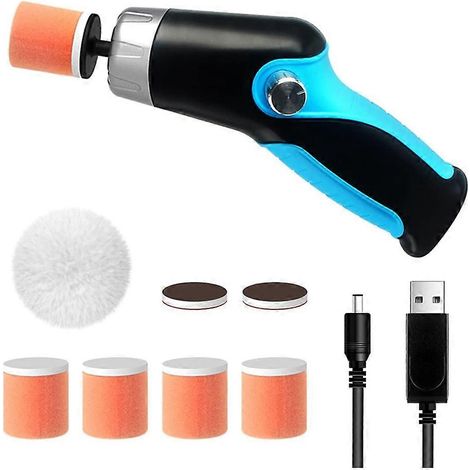 Polisseuse de voiture sans fil, mini kit d'outils de polissage portables, compatible avec le detailing automobile, livré avec une batterie rechargeable 12V 2000mAh et un câble. (1/5)