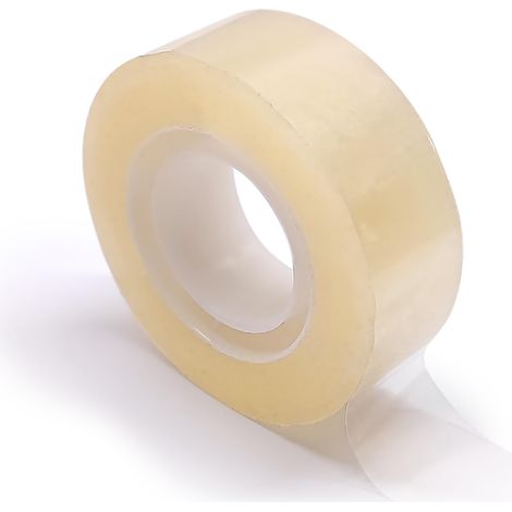 Ruban adhésif de bureau transparent brillant haut pouvoir adhésif, largeur 19 mm rouleau de 33m épaisseur 50 microns (1/4)