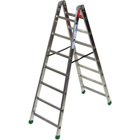 Escalera de doble subida profesional, 1 peldaño, 7 caras