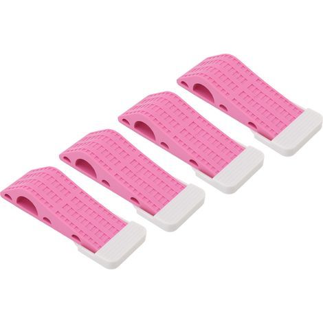 4 Cale-porte en caoutchouc antidérapant, stabilisateur de porte fixe sans glissement, rose, lot de 4 (1/5)