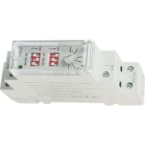 ZYS11 260V 3A 0,6s - 100h Minuterie de montage DIN avec prise automatique/déclenchement automatique (1/3)