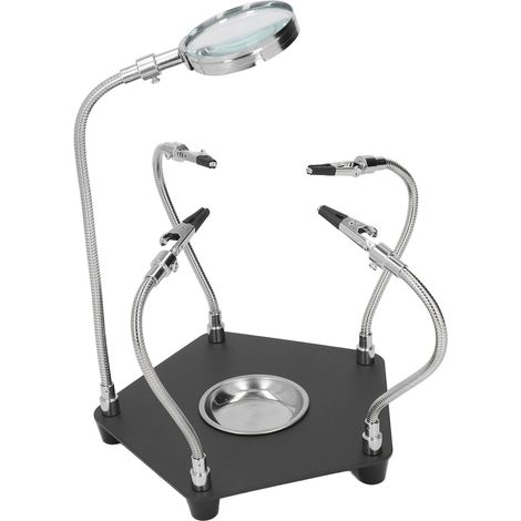 Support de station de soudage à bras universel haute transmittance, loupe de soudage haute définition avec grossissement x3 pour circuits imprimés (1/5)