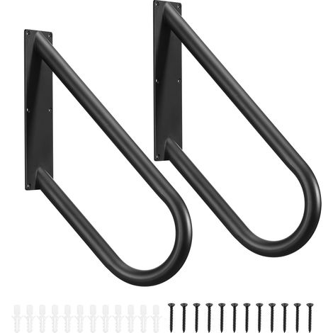 Main Courante d'escalier à Montage Mural - Garde-Corps Noir Mat pour l'extérieur 1 à 3 marches, Barre d'appui de sécurité en Fer forgé pour Garage, Porche et Jardin (1/5)