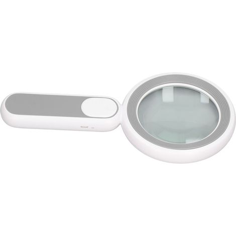 Handlupe mit 20-facher optischer Vergrößerung, 21 LEDs, USB-Ladeanschluss, Touch-Schalter, Grau/Weiß (1/5)