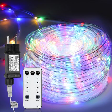 Wolketon Tubo de luz LED para interior/exterior para decoración de bodas con cadena de luz multicolor 20m