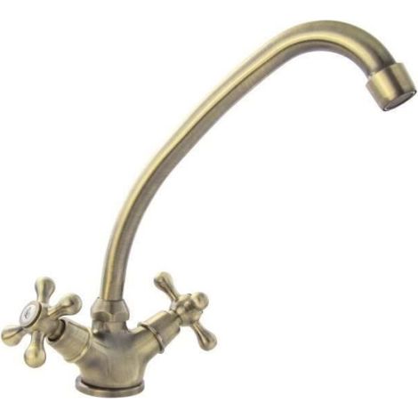 ROUSSEAU Robinet mélangeur de cuisine Beverly - Sans douchette - Bronze vieilli (1/3)