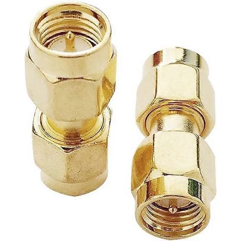 Adaptateur coaxial RF droit SMA mâle-mâle SMA-JJ, cuivre plaqué or (1/5)