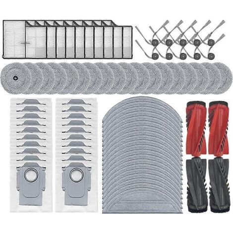 Accessoires pour Roborock Saros 10 / S9 MaxV Ultra : Rouleau principal, brosse latérale, filtre, lingette HEPA, sac à poussière, pièces de rechange (1/5)