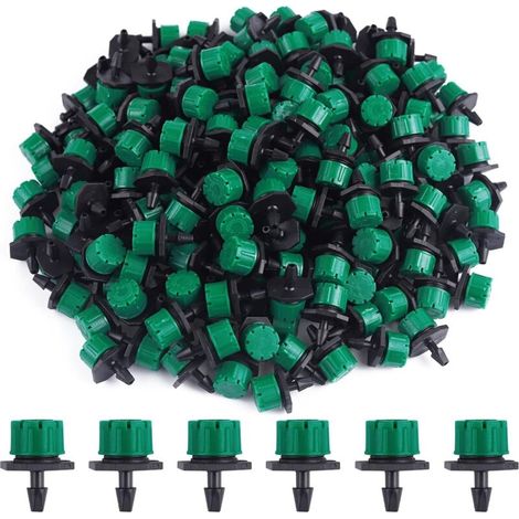 200PCS Goutteurs Irrigation Goutte à Goutte dripper, Buses de Gicleurs Émetteur Jardin, Arrosage Goutte à Goutte Automatique 360° Réglable DIY（vert foncé） (1/5)