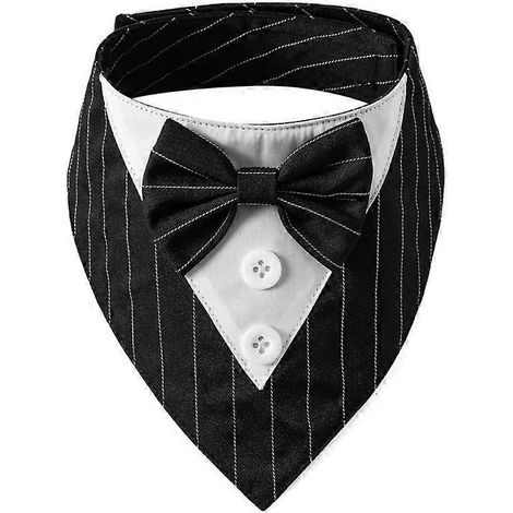Niedliches Katzenhalsband mit verstellbarer Fliege, Katzenhalsband mit großer Schleife, schwarz gestreift, Größe S