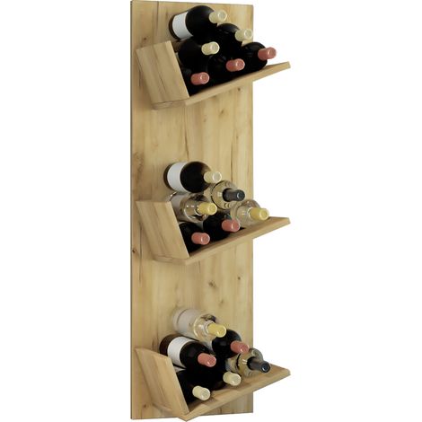 Scaffale in legno VCM Mensola salvaspazio Dimensioni: 106 x Wk. 33 x T. 26 cm Elegante Mensola Appendino Scaffale di stoccaggio Libreria Parete Vino - Vinosi (Rovere al Miele)