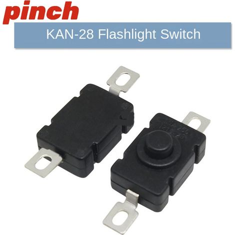 Interrupteur de lampe torche KAN-28 robuste à bouton-poussoir autobloquant, alimentation miniature 6 A, type à pression. (1/4)