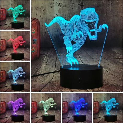 3D-LED-Dinosaurier-T-Rex-Lampe, USB/Batterien + Fernbedienung (1/5)