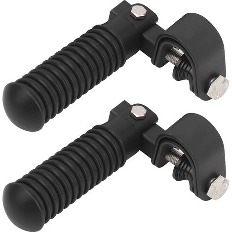 cale pied moto, Pince de Repose-Pieds de Moto, Support de Pédales D'autoroute Pliables en Caoutchouc et Métal, Protection Moteur 1 Pouce, capacité de de 100 Kg, Tige de (Black) (1/5)