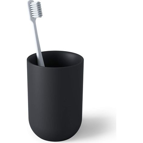 Gobelet, verre fumé pour salle de bain, Noir (1/5)