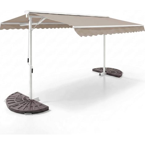 Store double pente 3 x 4m et 4 dalles lestées taupe (1/5)