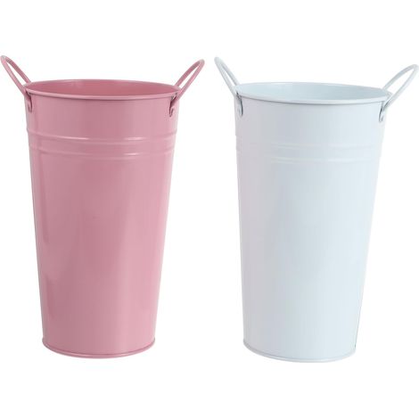 Lot De 2 Pots De Fleurs avec Poignées Couleurs Aléatoires pour Décoration Extérieure Jardin Plantation (1/5)