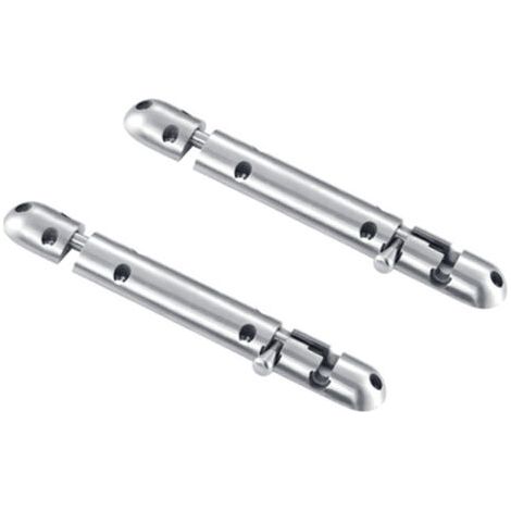 Lot de 2 verrous de porte en acier inoxydable, verrou de sécurité antivol, 187 x 29 mm (1/4)