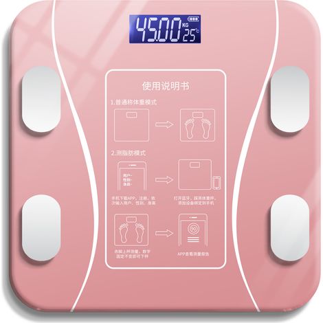 (Modèle rose avec chargeur de téléphone) Balance connectée pour la perte de poids (1/5)