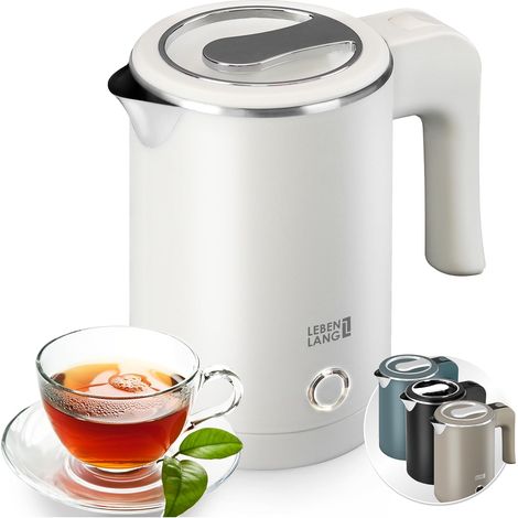 Mini bouilloire electrique en acier inoxydable - 500ml & Sans plastique I 600W Petite Bouilloires électriques de voyage blanche I Electric Kettle electriques 0.5l Boulloire silencieuse (1/5)