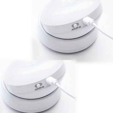 Lot de deux veilleuses à détecteur de mouvement, lampes murales rechargeables, veilleuses sans fil pour couloirs et salons (blanc chaud) (1/5)