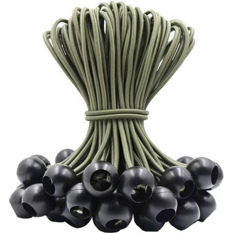 Elastischer Kordelzug, 50 Stück Seilkordel mit Kordelzug, Kordelzug für Outdoorzelte, Kordelzug für Zelte, Festzelte, Camping, Pavillons, Kordelzug (30 Stück x 15 cm + 20 Stück x 25 cm)