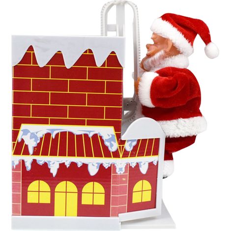 Jouet de Noël électrique exquis, chantant et dansant, ambiance festive, amusant et adorable décoration de Noël pour enfants et personnes âgées, grimpant à la cheminée (1/5)