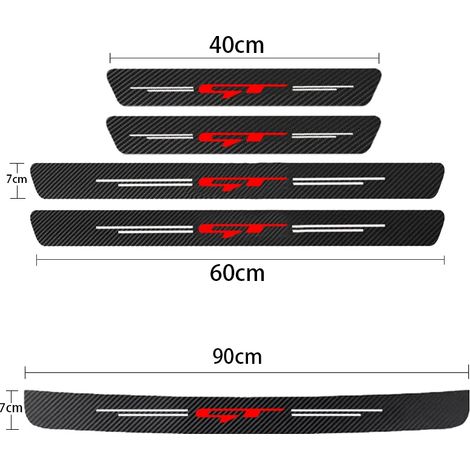 (5 pièces pour GT 2) Seuil de porte de voiture en fibre de carbone,autocollants de protection anti-rayures pour Kia GT Line,Sportage,Ceed,Picanto,K5,K3 et Stonic (1/3)