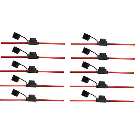 Porte-fusible à lame Rouge, 10AWG, 50A (1/2)
