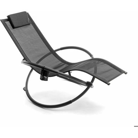 Chaise Longue a Dondolo - InnovaGoods - Rockorb - Pieghevole - Ergonomico - Nero