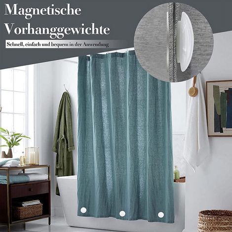 6 pièces Poids pour rideaux, aimants de rideau de douche robustes et sans couture recouverts de plastique, pour rideaux, nappes, drapeaux et doublures extérieures (1/4)