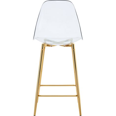 Lot de 4 tabourets de bar transparents avec structure métallique (argent, or, noir) pour cuisine et salle à manger (1/5)