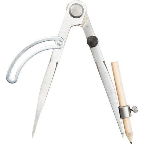 250mm Compas en Acier au Carbone Professionnel Compass Pencil Grande Diviseur d'ailes en Cuir Outil Rotatif Séparateur d'ailes, Jauge de Marquage Industriel (1/5)
