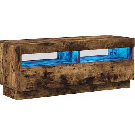 Maison Exclusive - TV-Schrank mit LED-Leuchten Räuchereiche 100x3 (1/5)