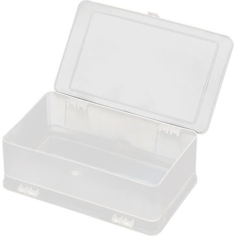 Doppelseitige Aufbewahrungsbox für Nagelkunst, Nagelstifte, Bohrer, Strasszubehör transparenter, leerer Behälter mit zwei Fächern