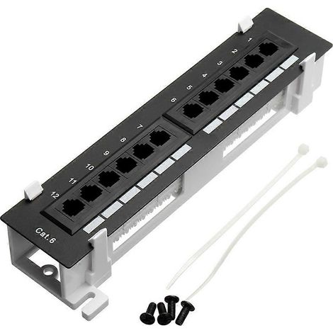 Kit d'outils réseau : panneau de brassage CAT6 12 ports RJ45, rack mural avec support de montage en surface (1/5)
