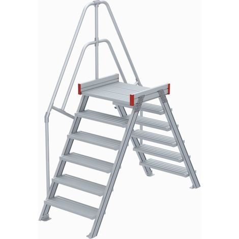 Euroline 512 Überstieg 60° 800mm Stufenbreite 2x6 Stufen Alu gerieft