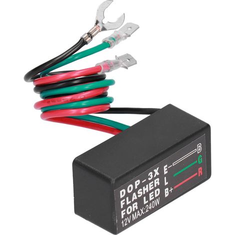 DOP-3X Kompaktes Blinkrelais 12VDC 20A LED-Blinkerrelais, einfache Installation, ABSDOP-3x LED, löst das Problem von Super