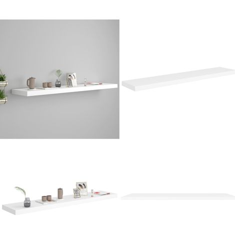Schweberegal Weiß 120x23,5x3,8 cm MDF - Schweberegal - Wandregal - Regal Weiß - Waben-MDF - Metallregal - Home & Living (1/5)