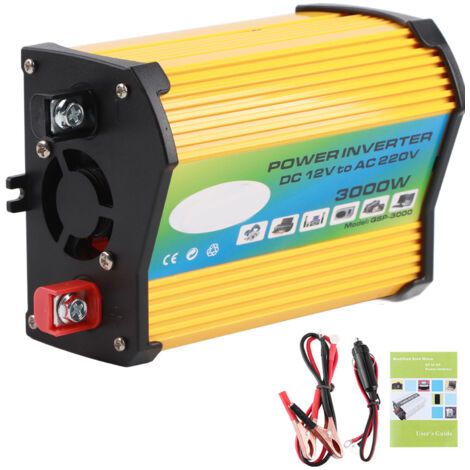 QORVA- Onduleur de voiture double USB 300W, convertisseur de puissance automatique, adaptateur d'onde sinusoïdale modifiée 12V à 220V