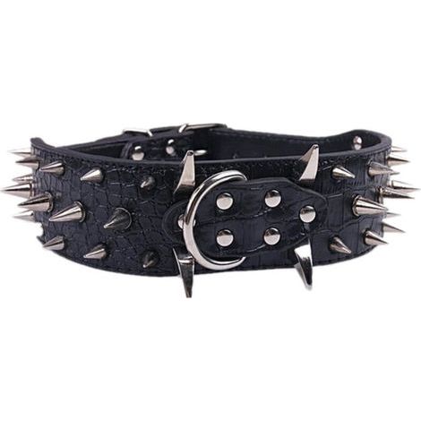 Hundehalsband – Nietenbesetztes PU-Leder – Für große Hunde – Länge 61 cm, Breite 5 cm – 1 Stück (1/5)