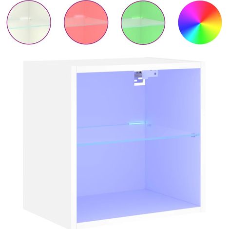 Maison Exclusive - Wand-Nachttisch mit LED-Leuchten Weiß