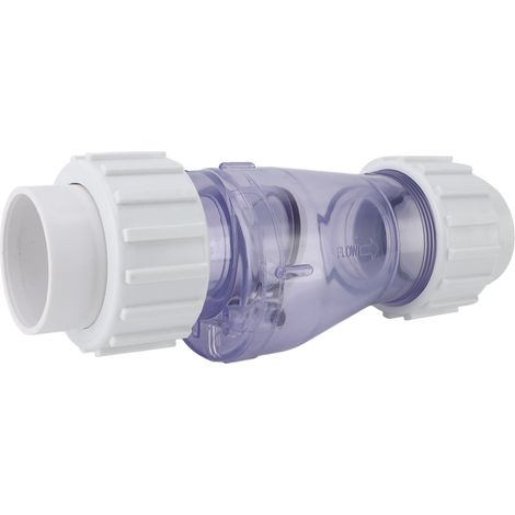 Vanne de Non-Retour Piscine Transparente 1.5 pouces en PVC Plastique pour Pompe et Spa, Accessoire Piscine Pro (1/5)