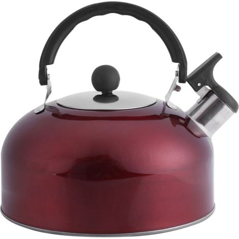 Wasserkocher aus Edelstahl – 3 l – Breiter Ausguss – Pfeife – Induktionsgeeignet – Rot (1/5)